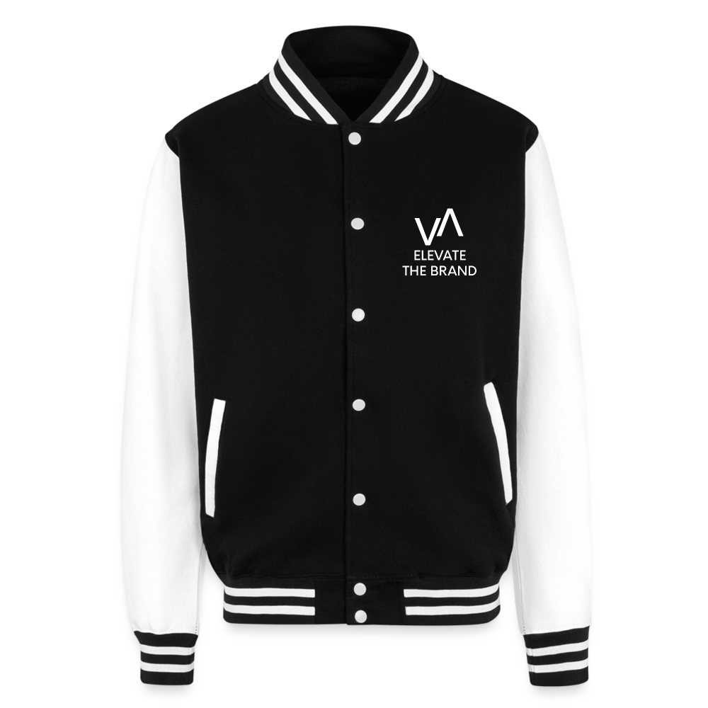 Luxury Moon Letterman Jacket - black/white